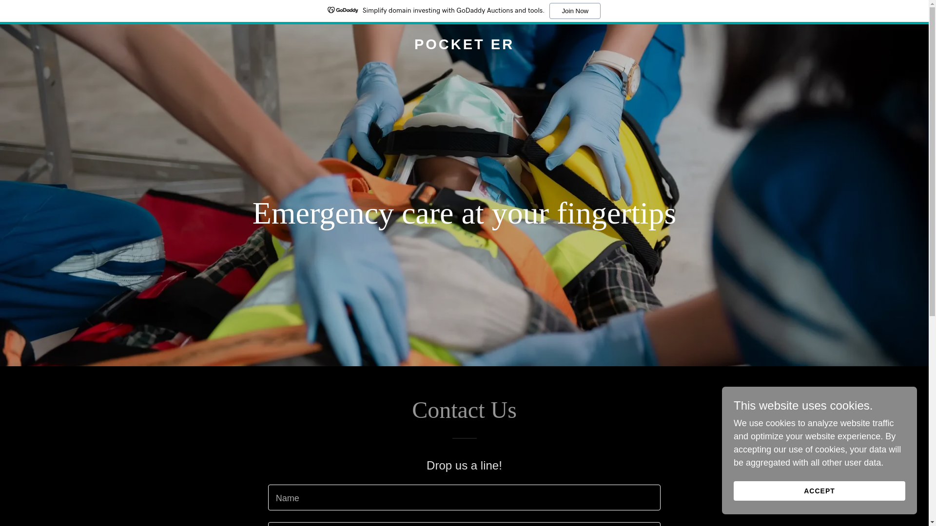 website screenshot of https://pocket-er.com/