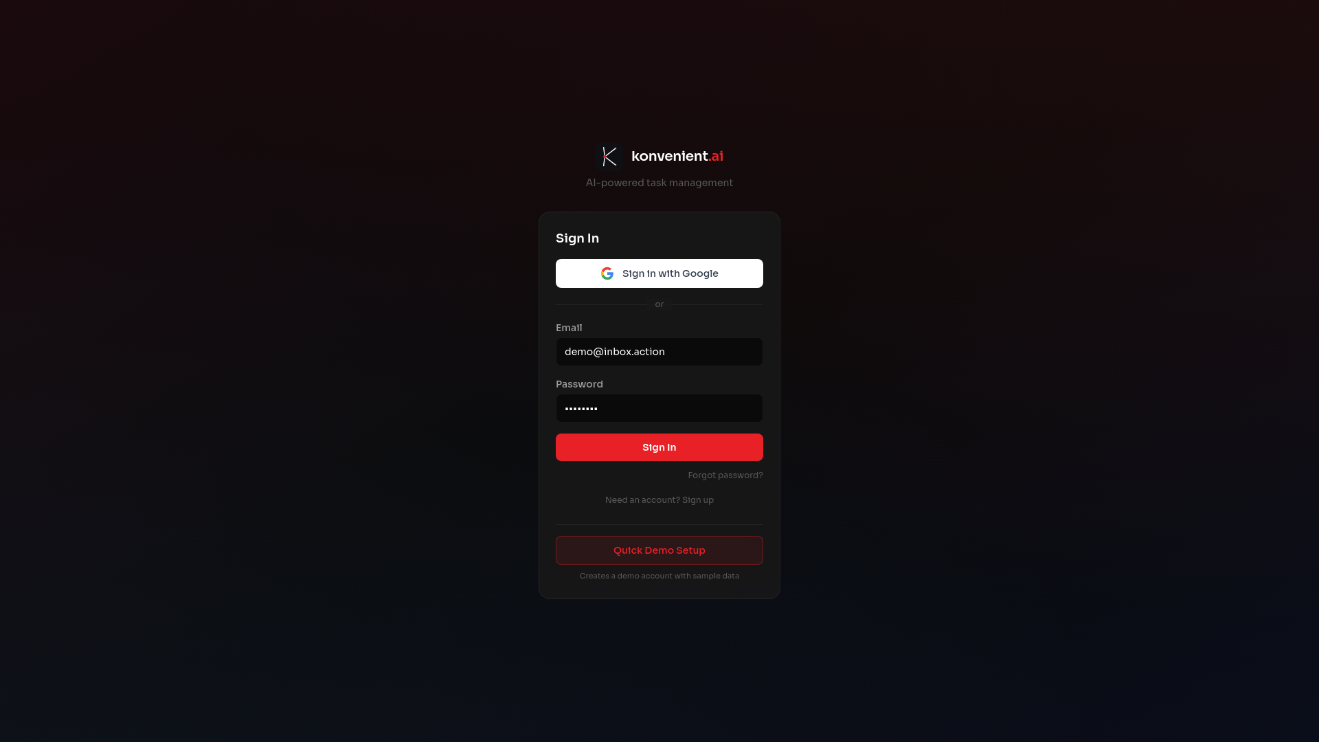 website screenshot of https://konvenient.ai/