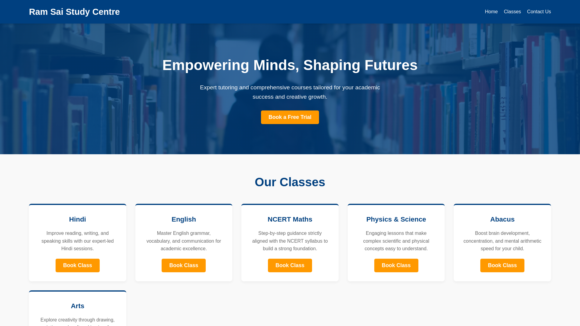 website screenshot of https://ram-sai.in/