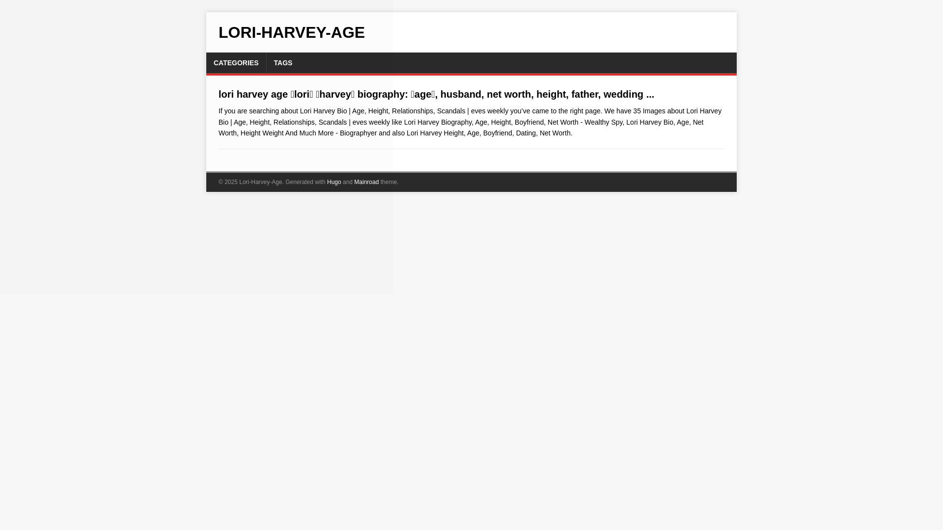 website screenshot of https://lori-harvey-age.pages.dev/