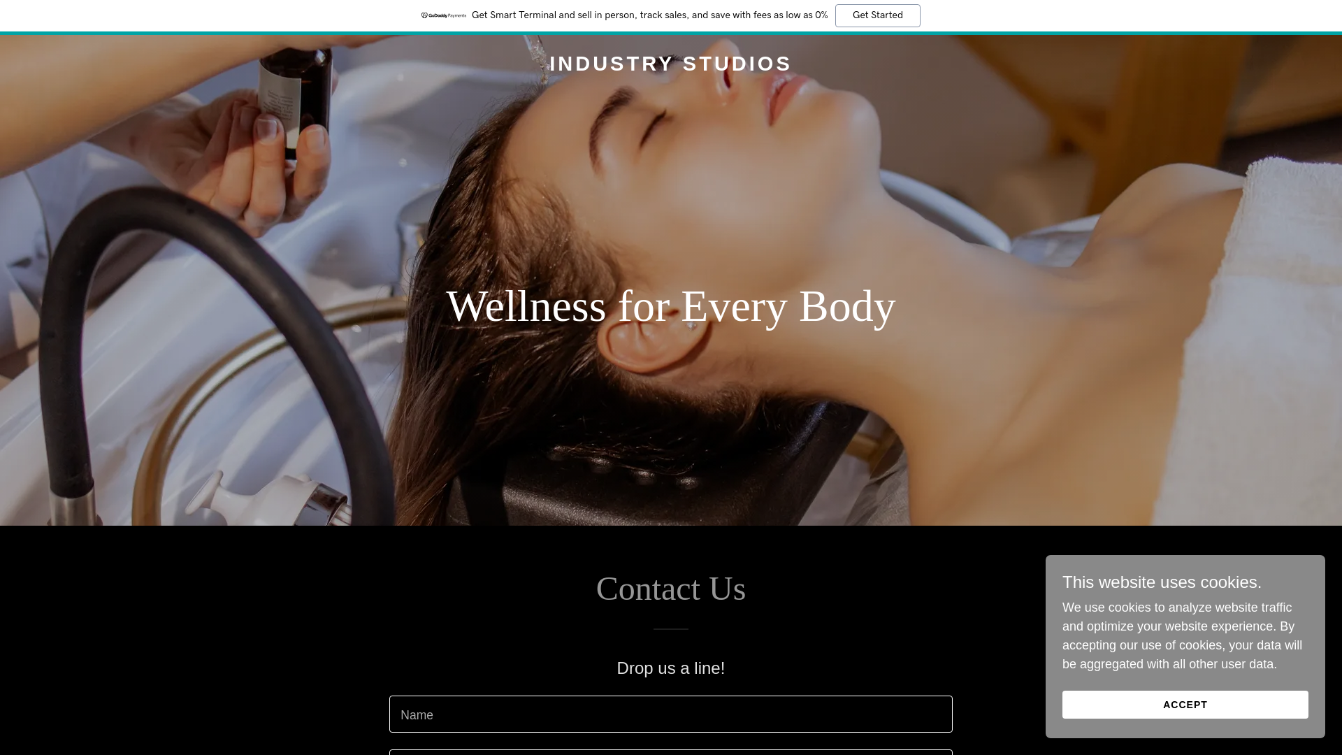 website screenshot of https://industrystudiosnv.com/