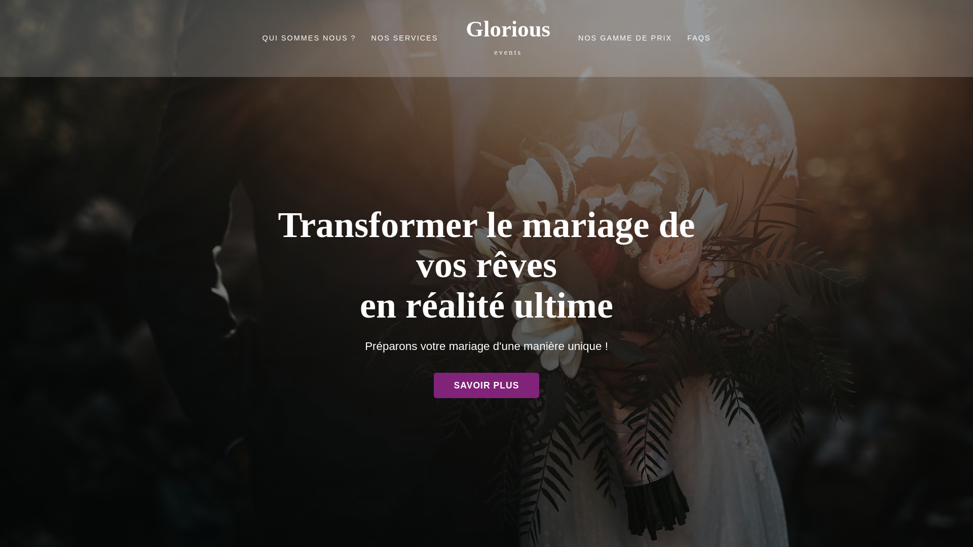 website screenshot of https://gloriousevents.fr