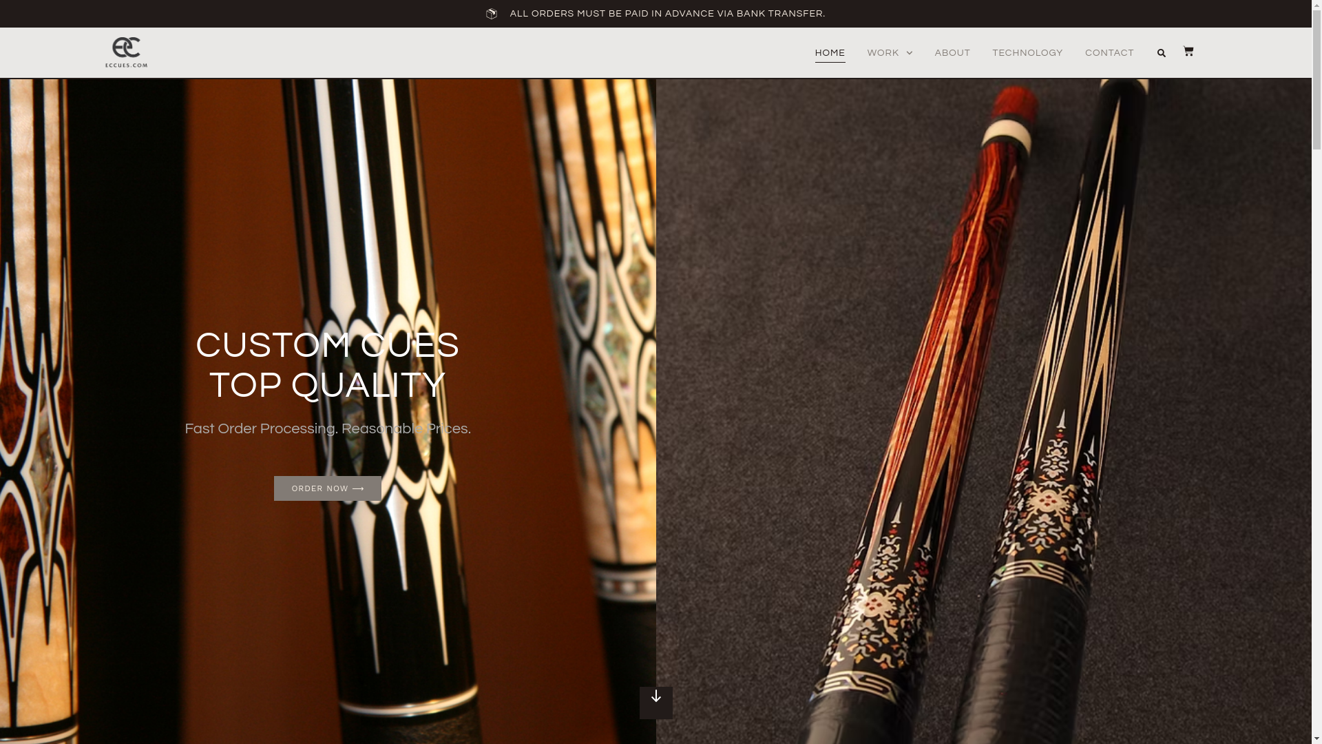 website screenshot of https://eccues.com/