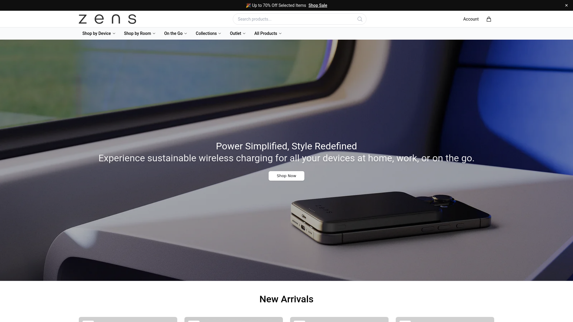 website screenshot of https://zensselect.shop/