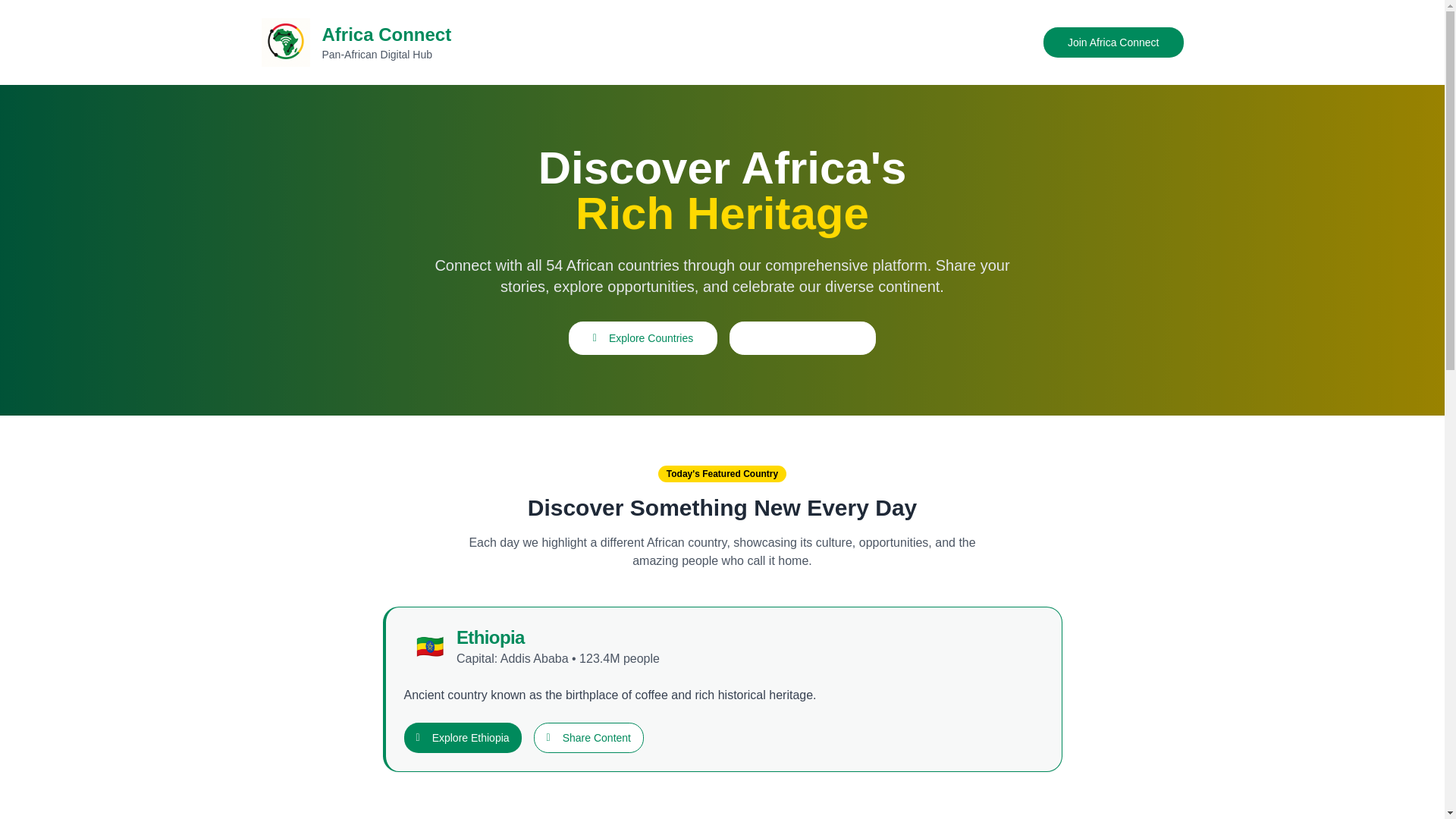 website screenshot of https://africaconnecton.com/