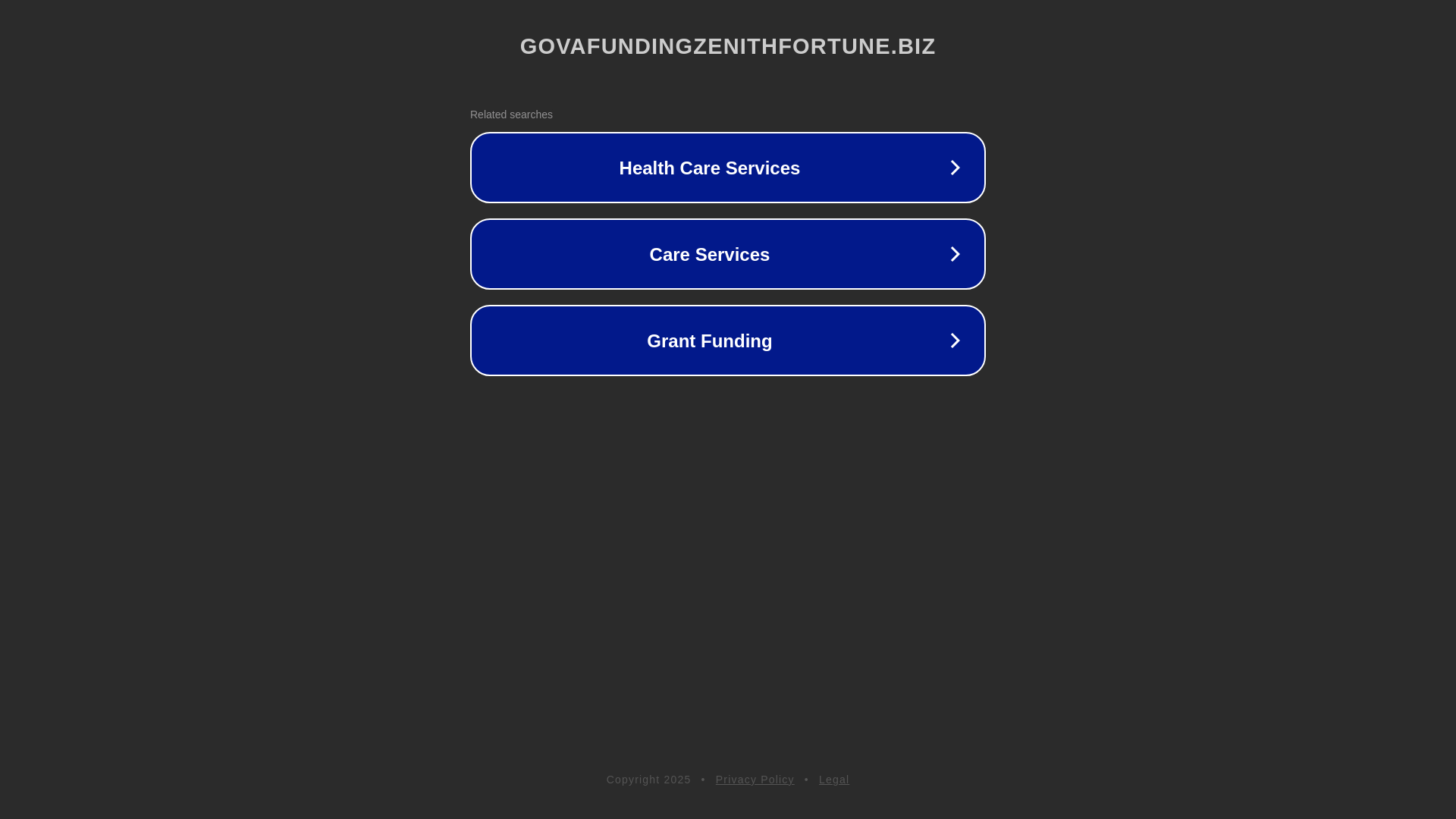 website screenshot of https://govafundingzenithfortune.biz/