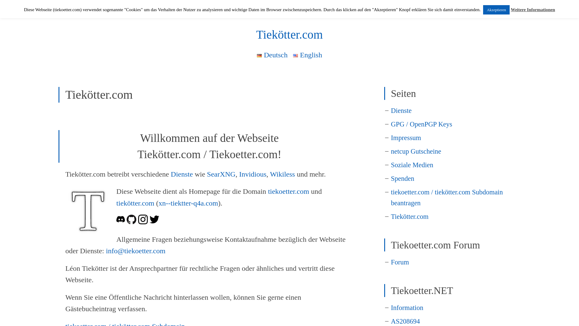 website screenshot of https://tiekoetter.com/
