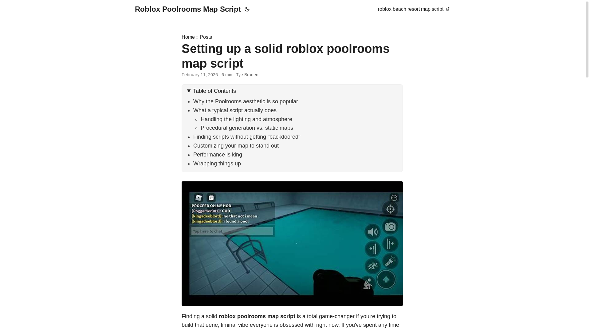 website screenshot of https://roblox-poolrooms-map-script.pages.dev/