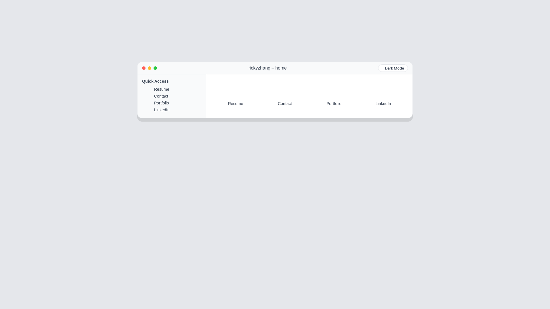 website screenshot of https://rickyzhang.pages.dev/