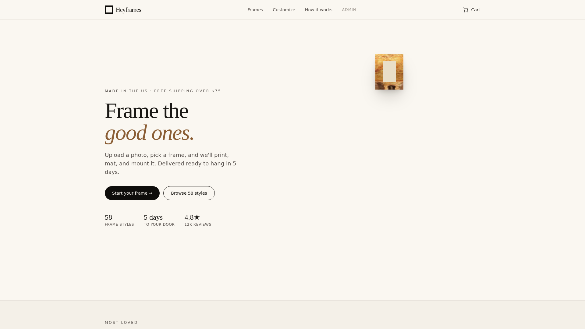 website screenshot of https://heyframes-demo.pages.dev/