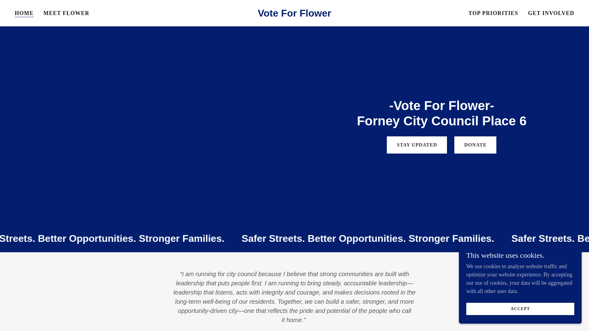 website screenshot of https://voteforflower.com/