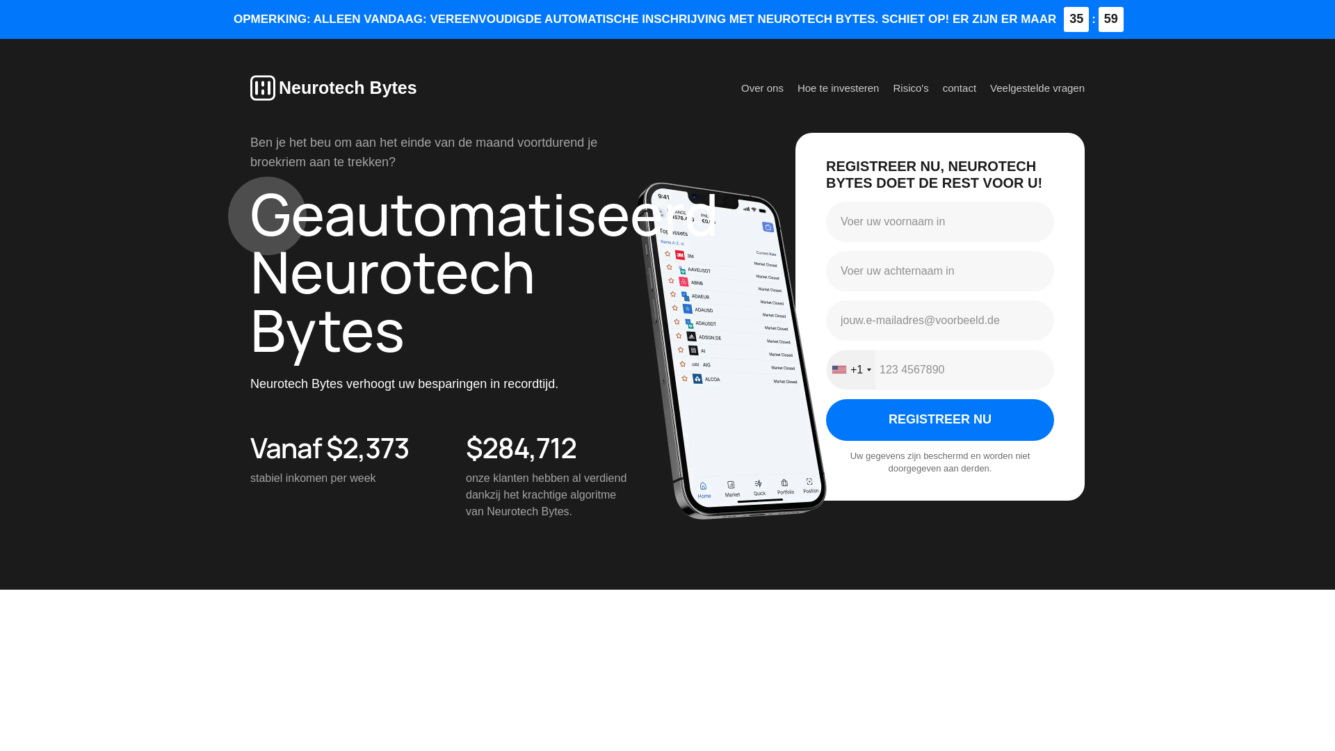 website screenshot of https://neurotechbytestrade.com/