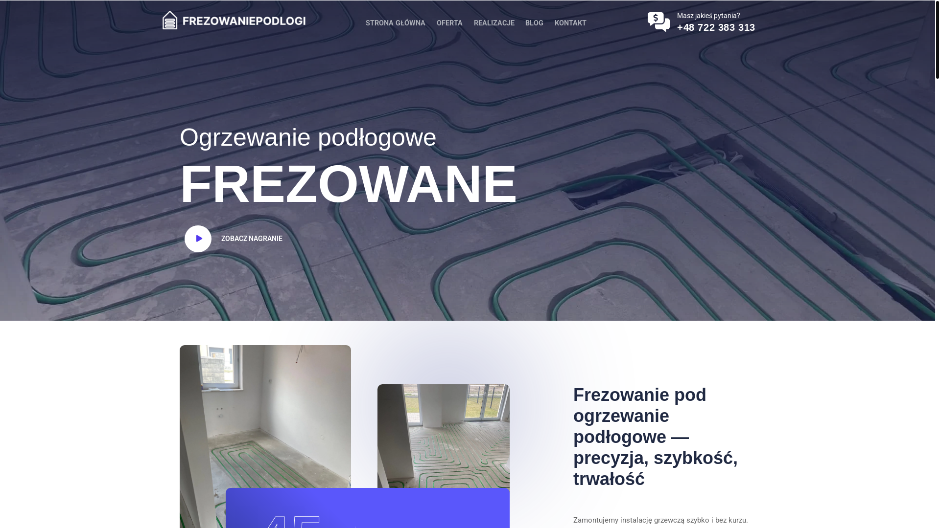 website screenshot of https://frezowaniepodlogi.pl/