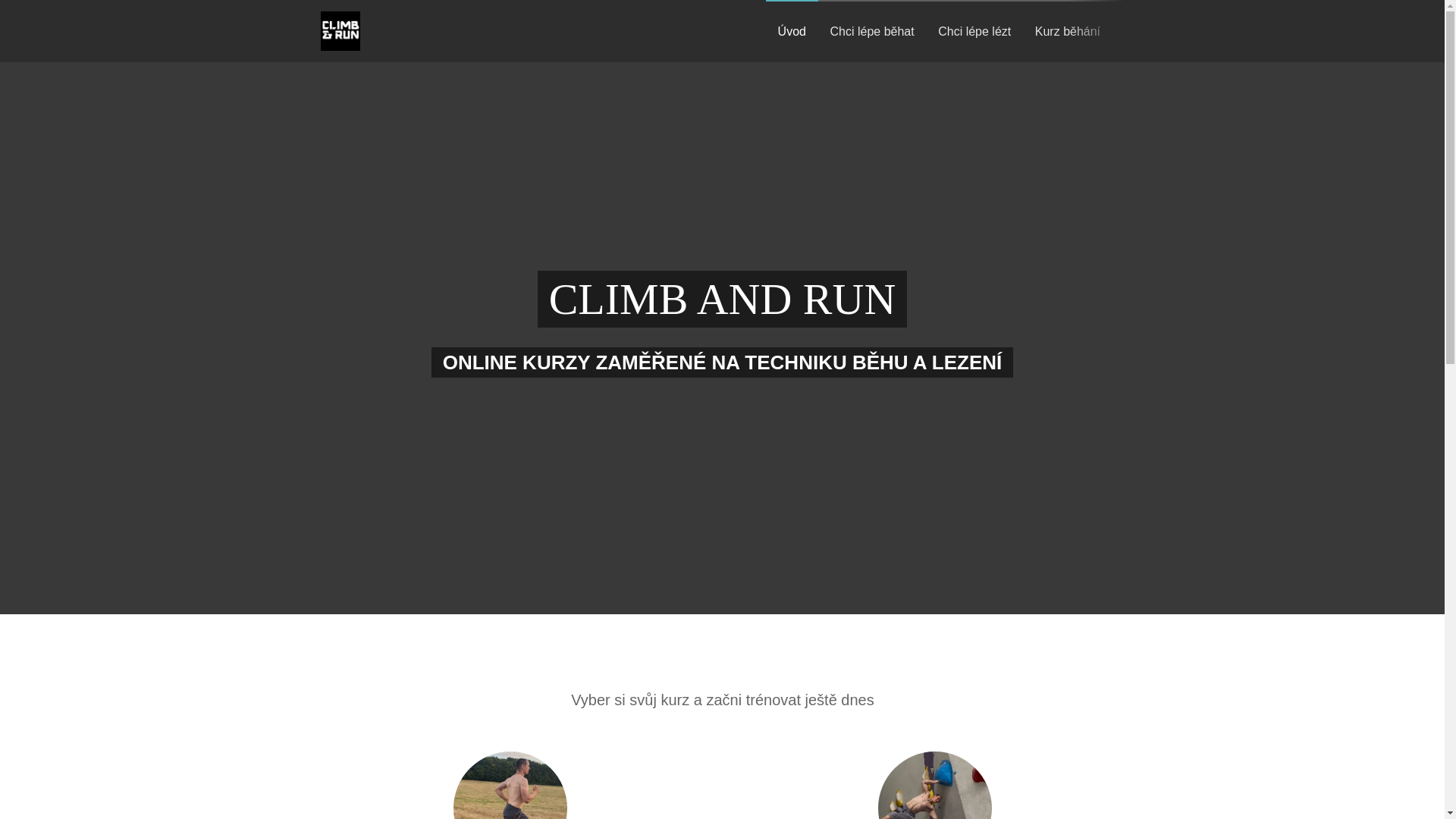 website screenshot of https://climbandrun.cz/