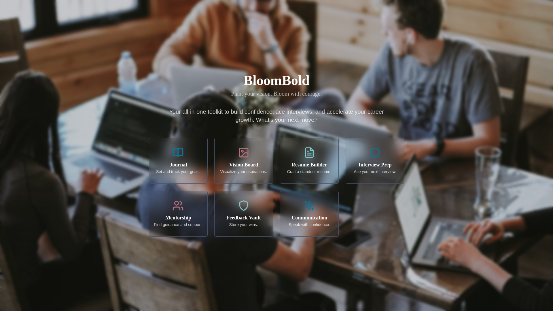 website screenshot of https://bloombold.io/