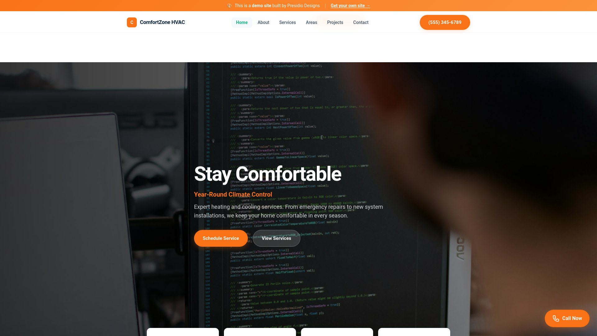 website screenshot of https://demo-hvac-7jf.pages.dev/