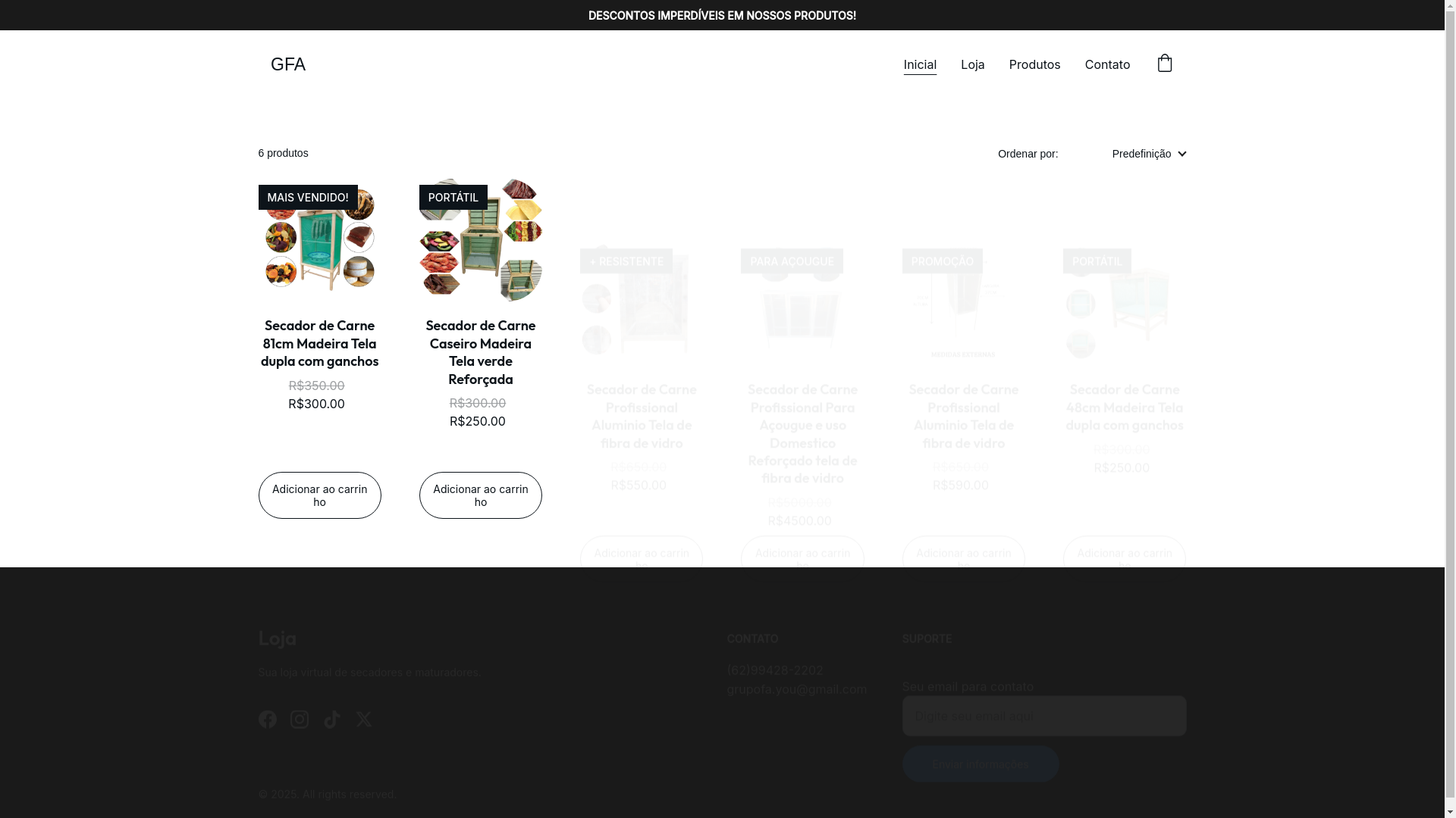 website screenshot of https://secadordecarne.com.br/