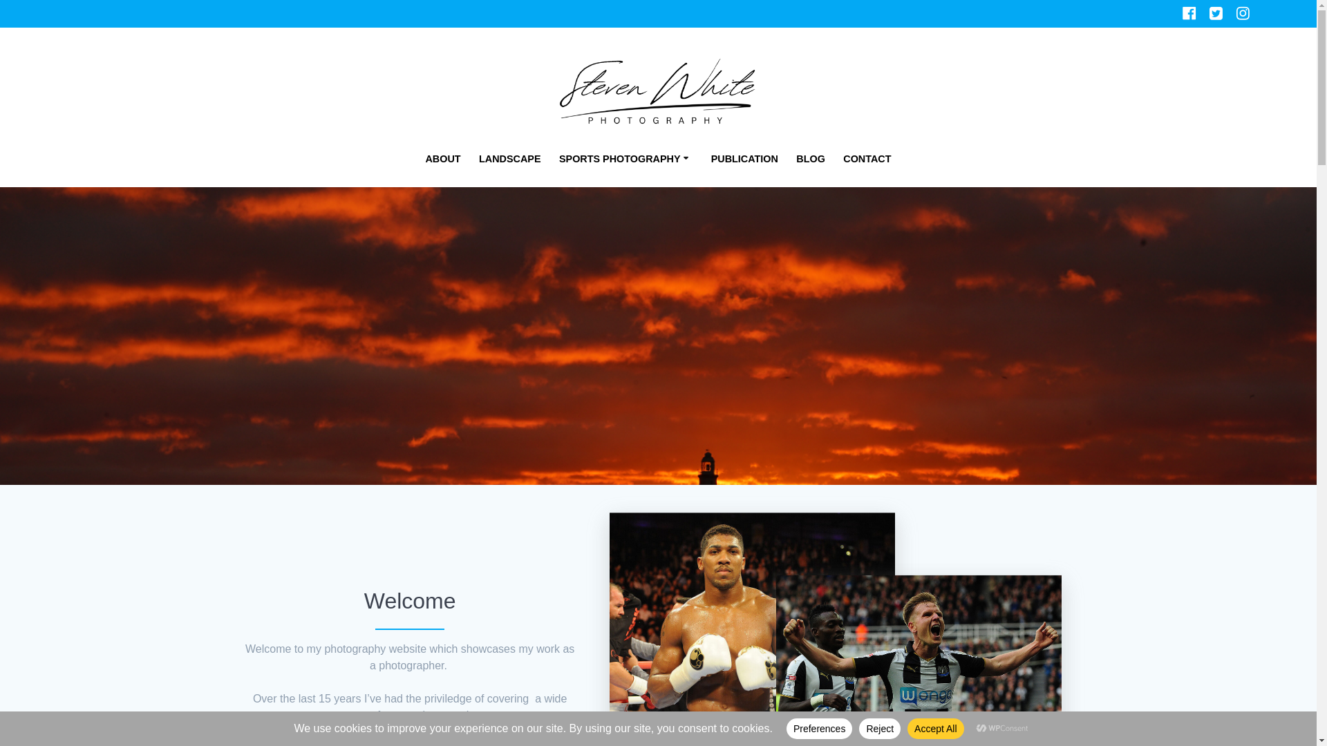 website screenshot of https://stevenwhitephotography.co.uk/