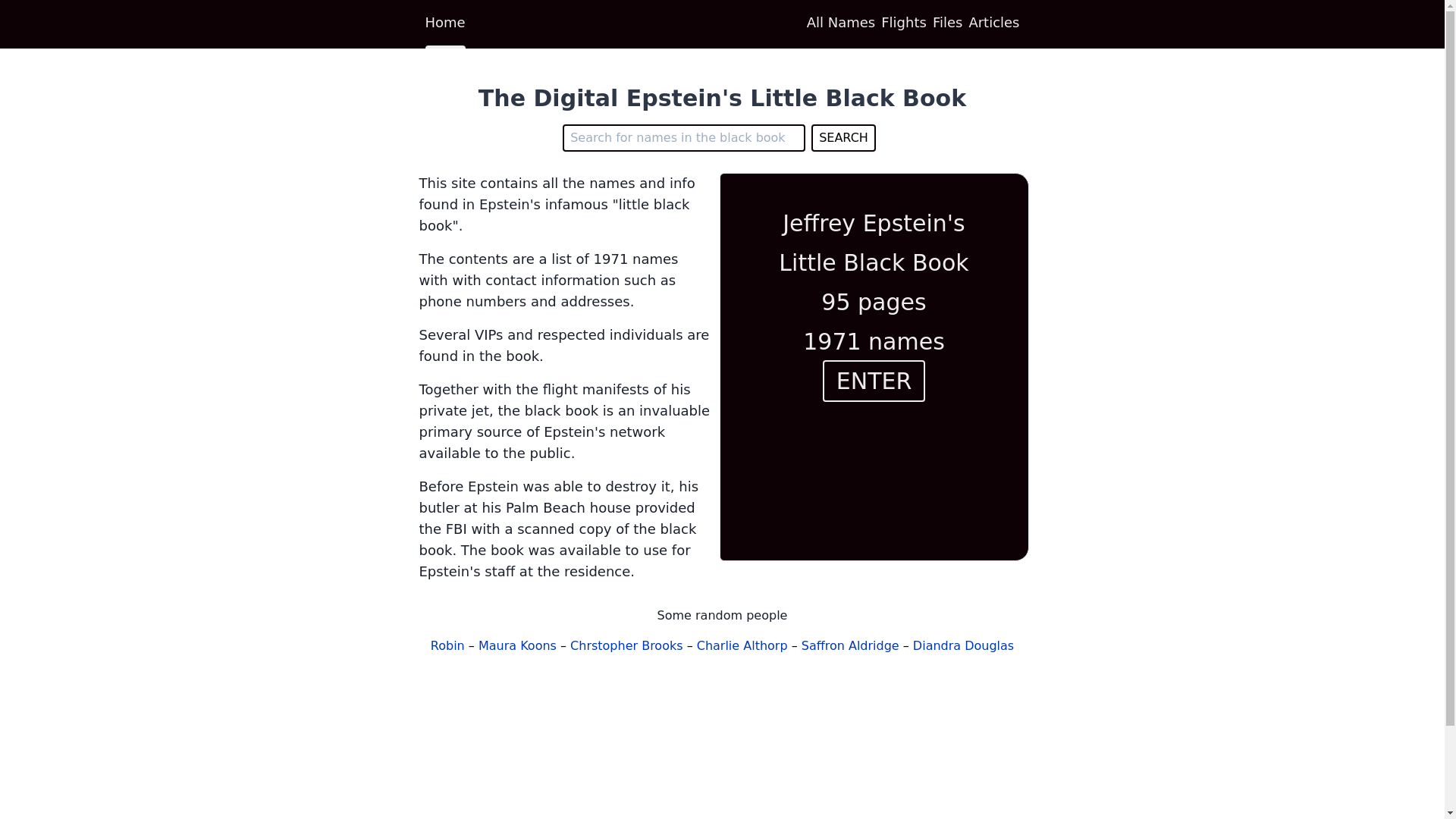website screenshot of https://epsteinsblackbook.com/