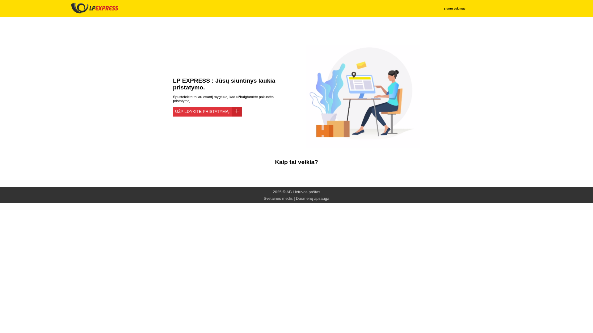 website screenshot of https://ekspedijavimaspaketas.info/