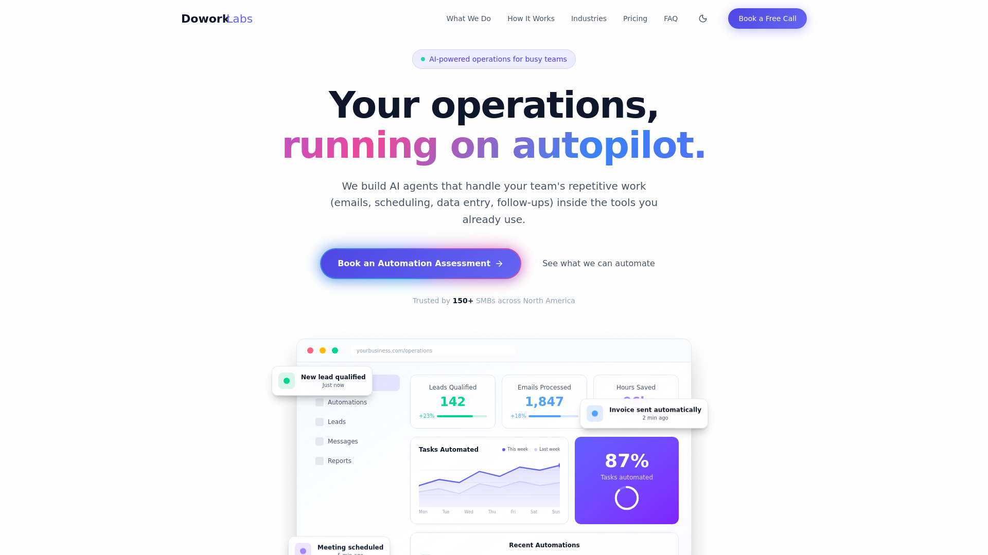 website screenshot of https://teamdoworklabs.com/