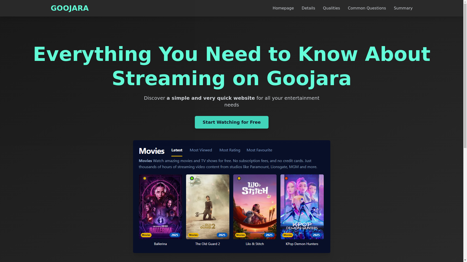 website screenshot of https://goojara-wujt.pages.dev/