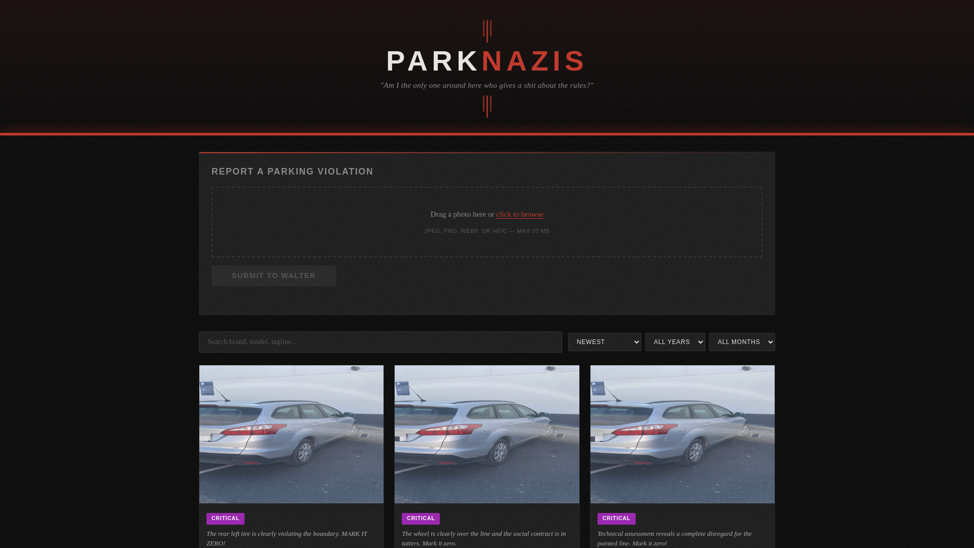 website screenshot of https://parknazis.com/