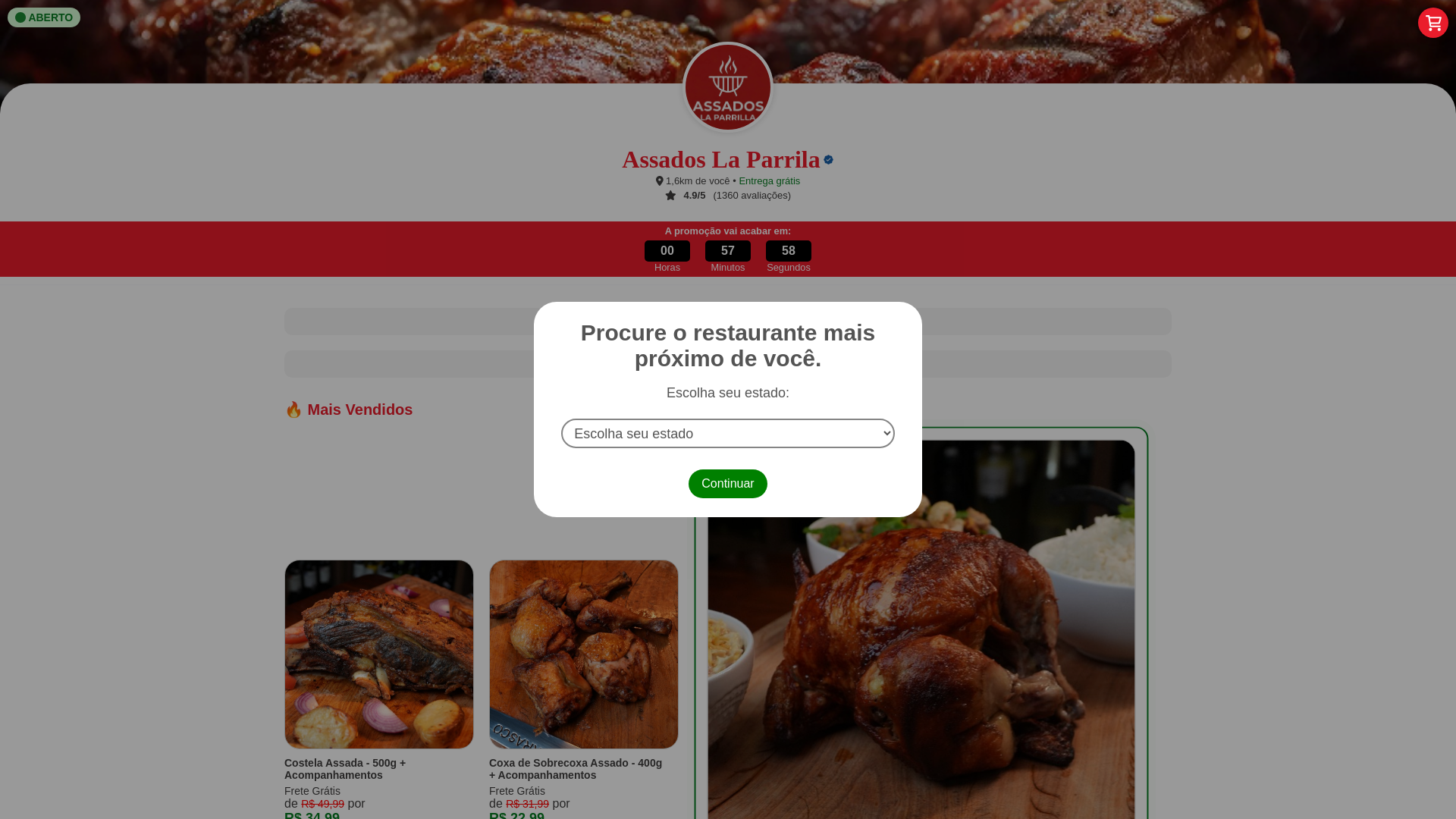 website screenshot of https://assadoslaparrilla.delivery/