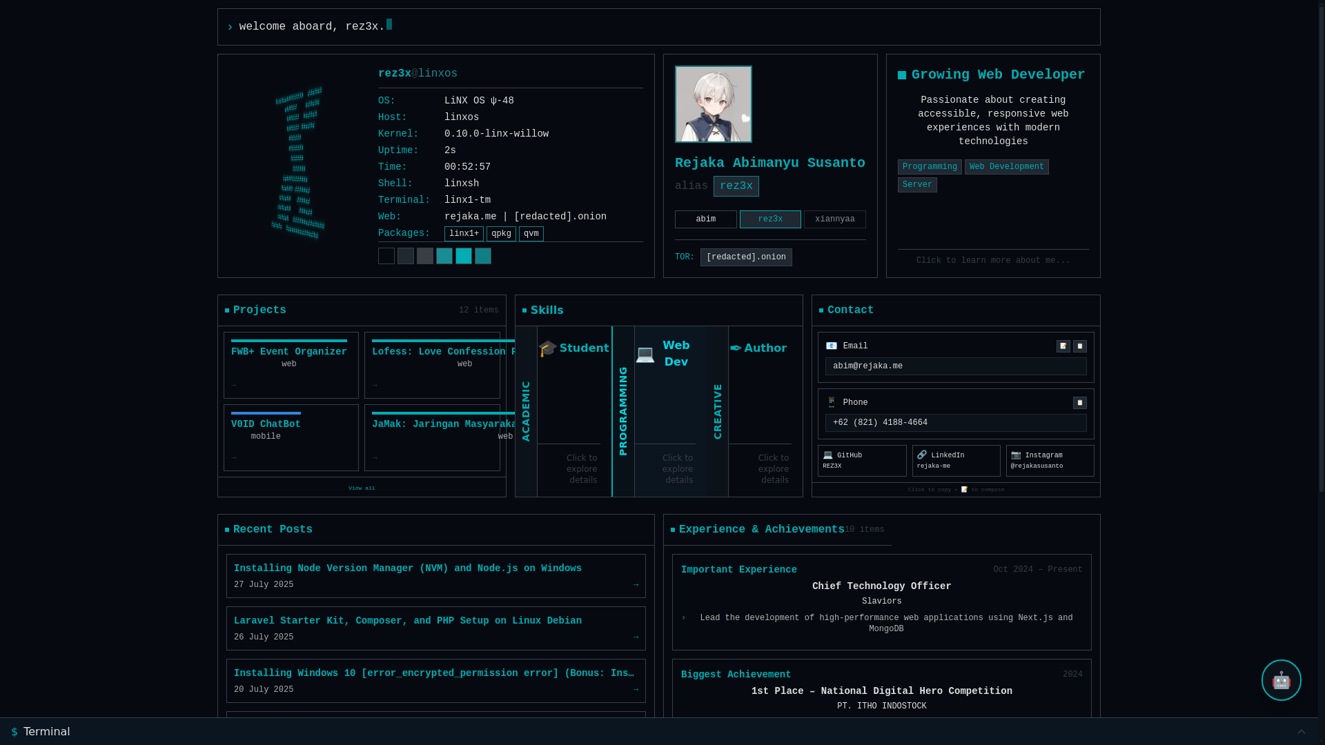 website screenshot of https://rejaka.id/