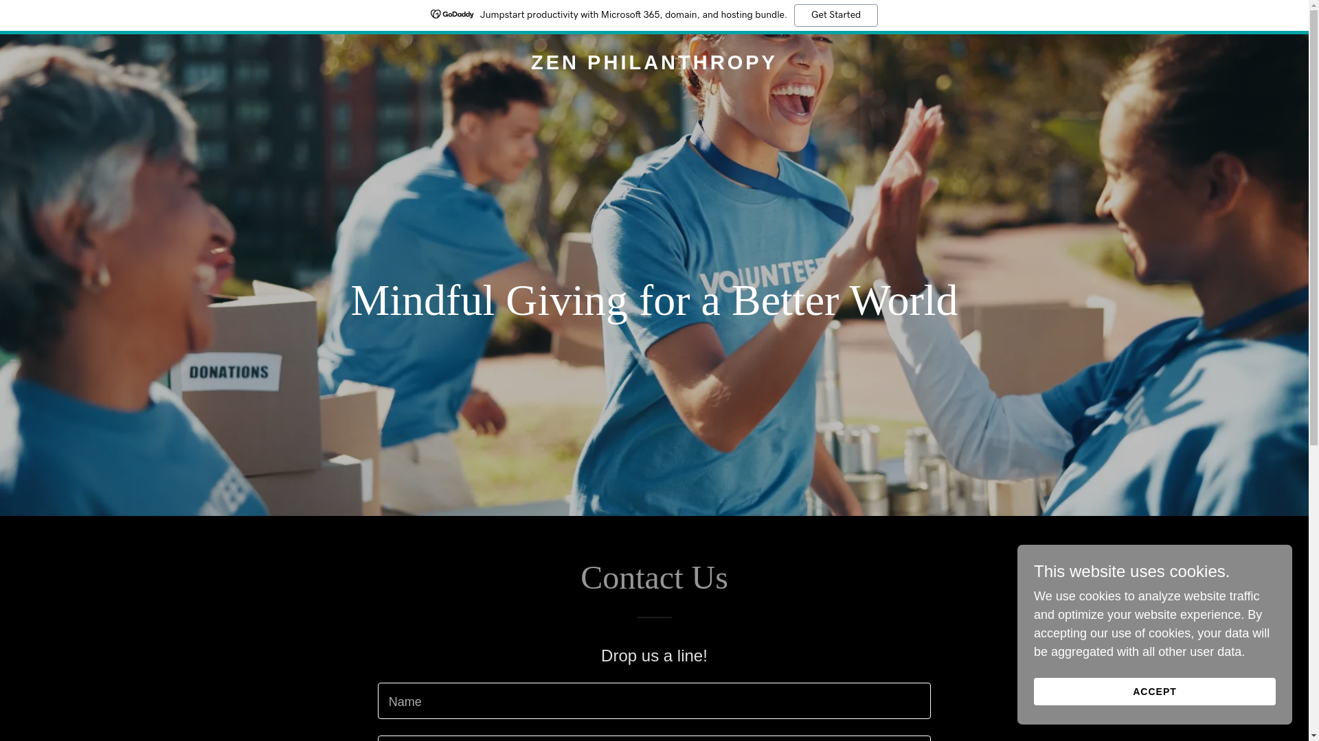 website screenshot of https://zenphilanthropy.org/
