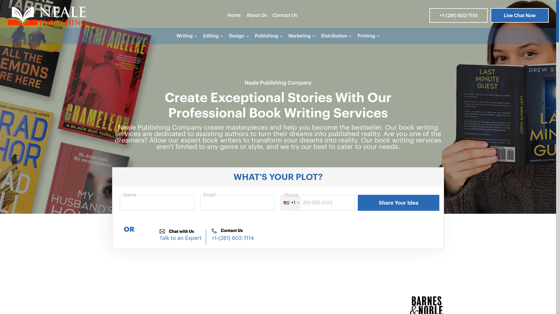 website screenshot of https://nealepublishingcompany.com/