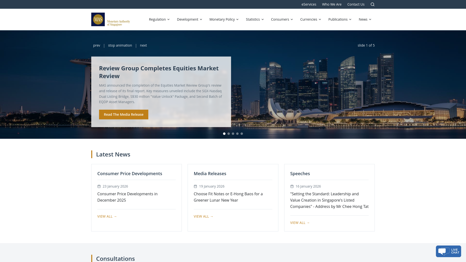 website screenshot of https://masgovsg.com/