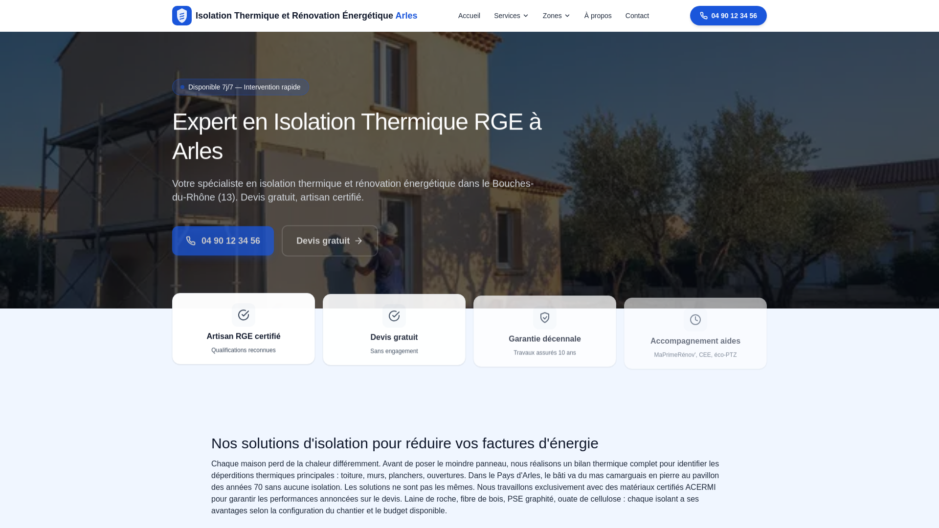 website screenshot of https://isolation-exterieure-arles.pages.dev/