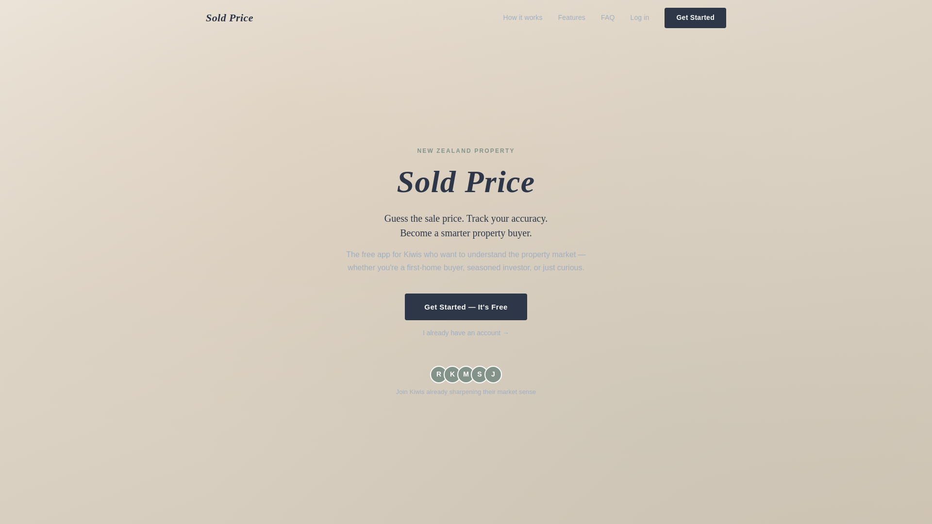 website screenshot of https://sold-price.pages.dev/