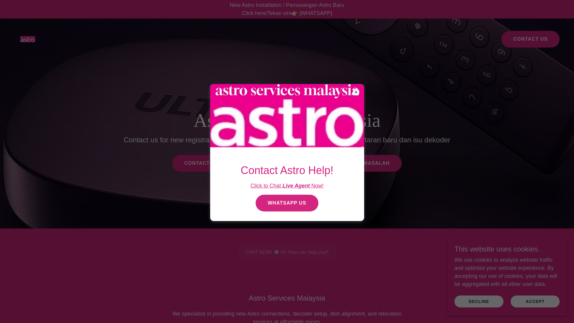 website screenshot of https://astroservicesmalaysia.com/