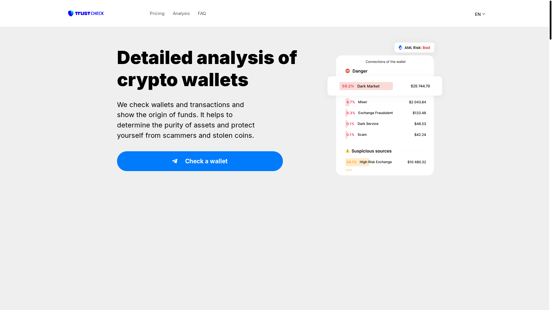 website screenshot of https://checktrust.mobi/