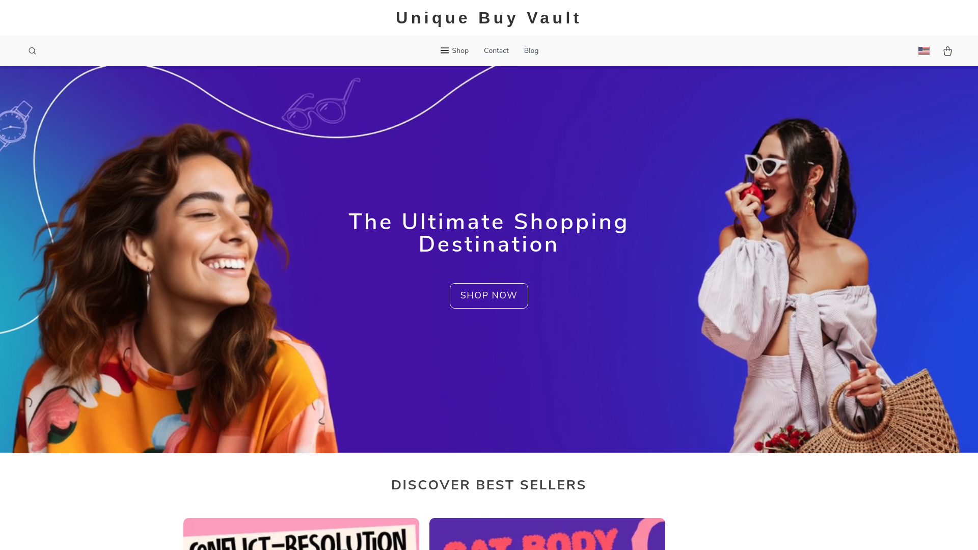 website screenshot of https://uniquebuyvault.shop/