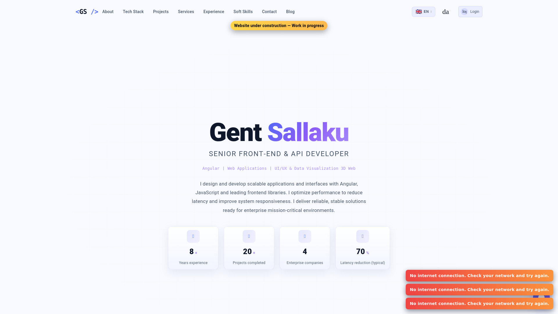 website screenshot of https://gentsallaku.it/