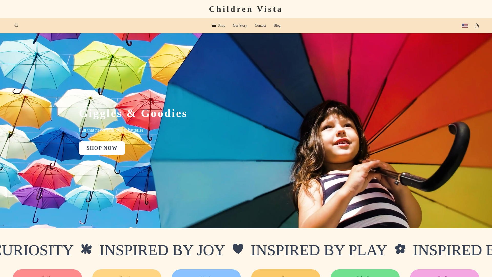 website screenshot of https://childrenvista.shop/