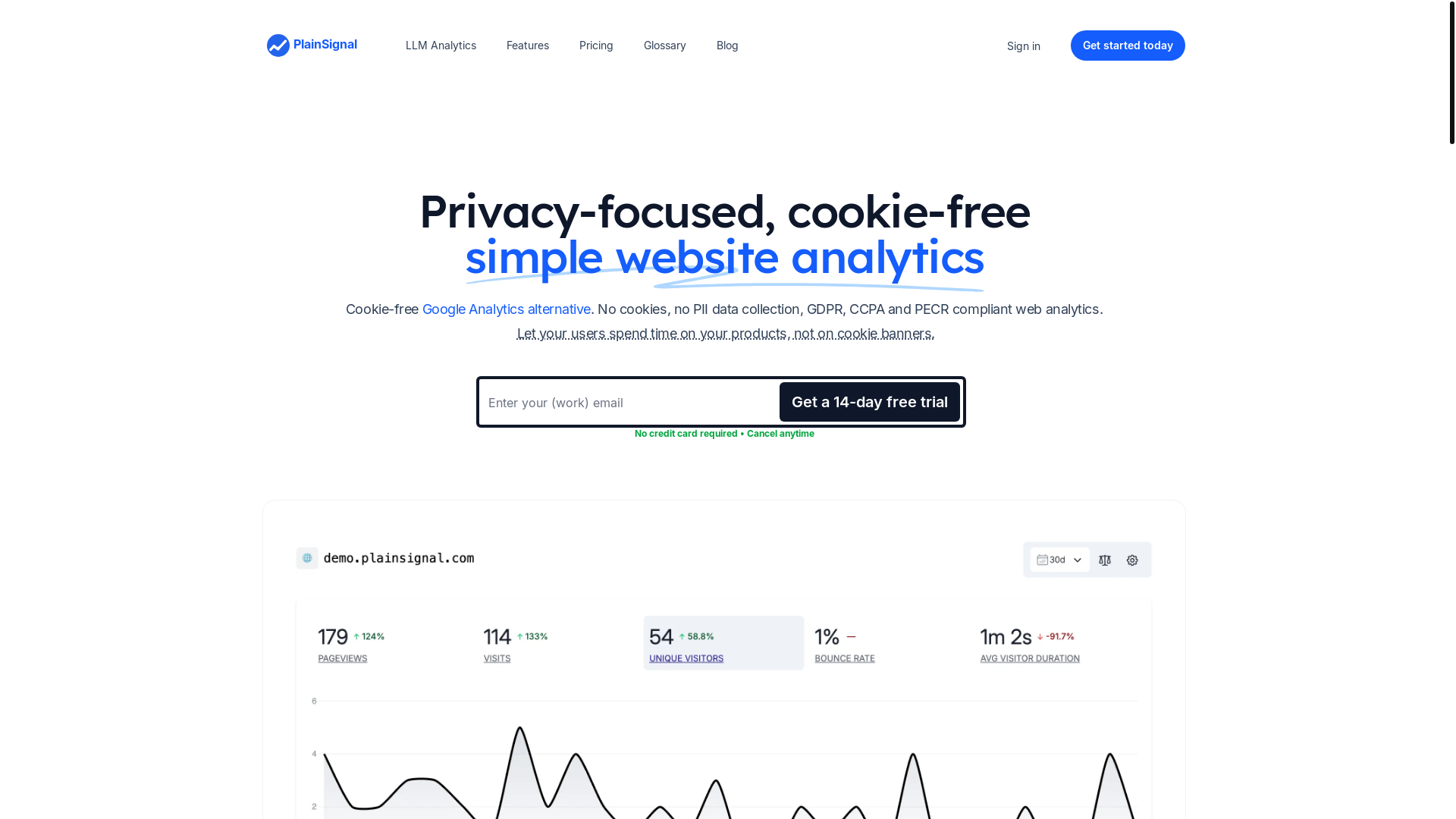 website screenshot of https://plainsignal.pages.dev/