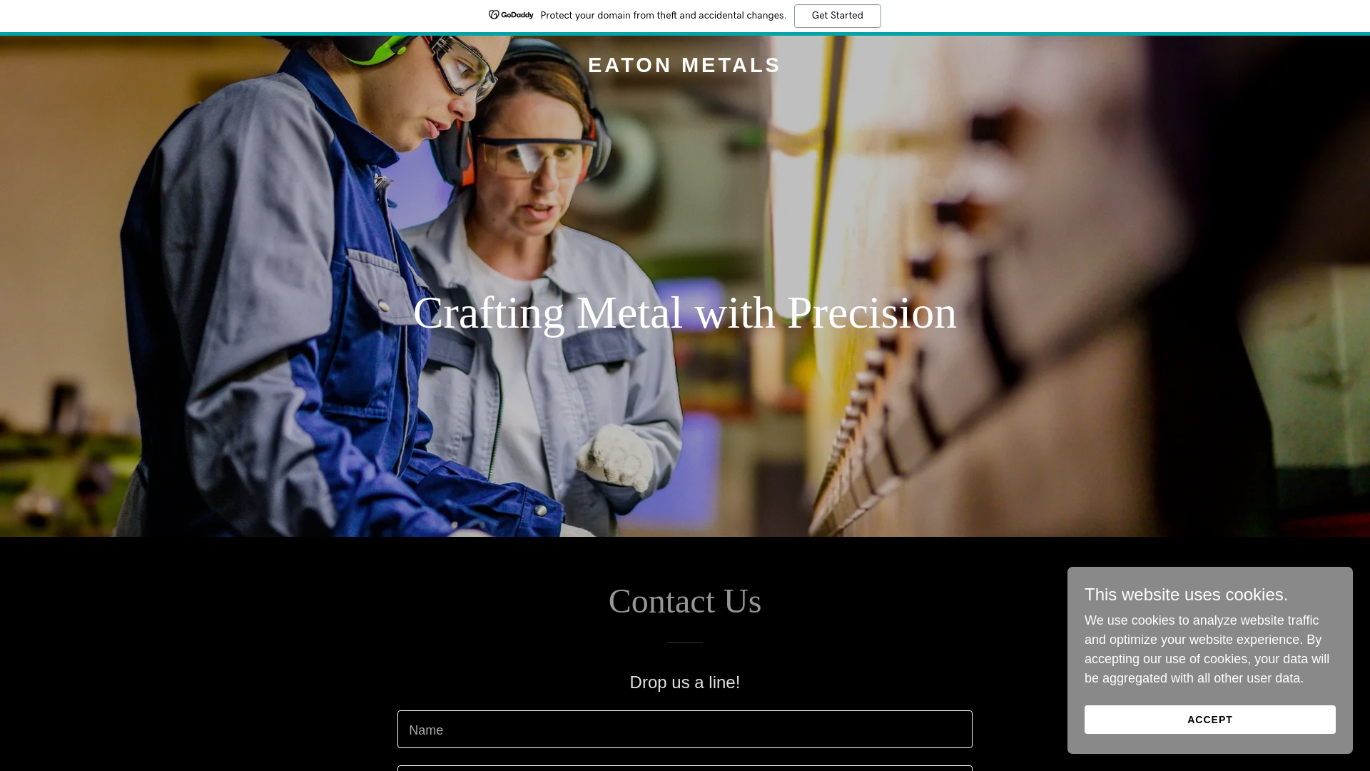 website screenshot of https://eatonmetals.au/