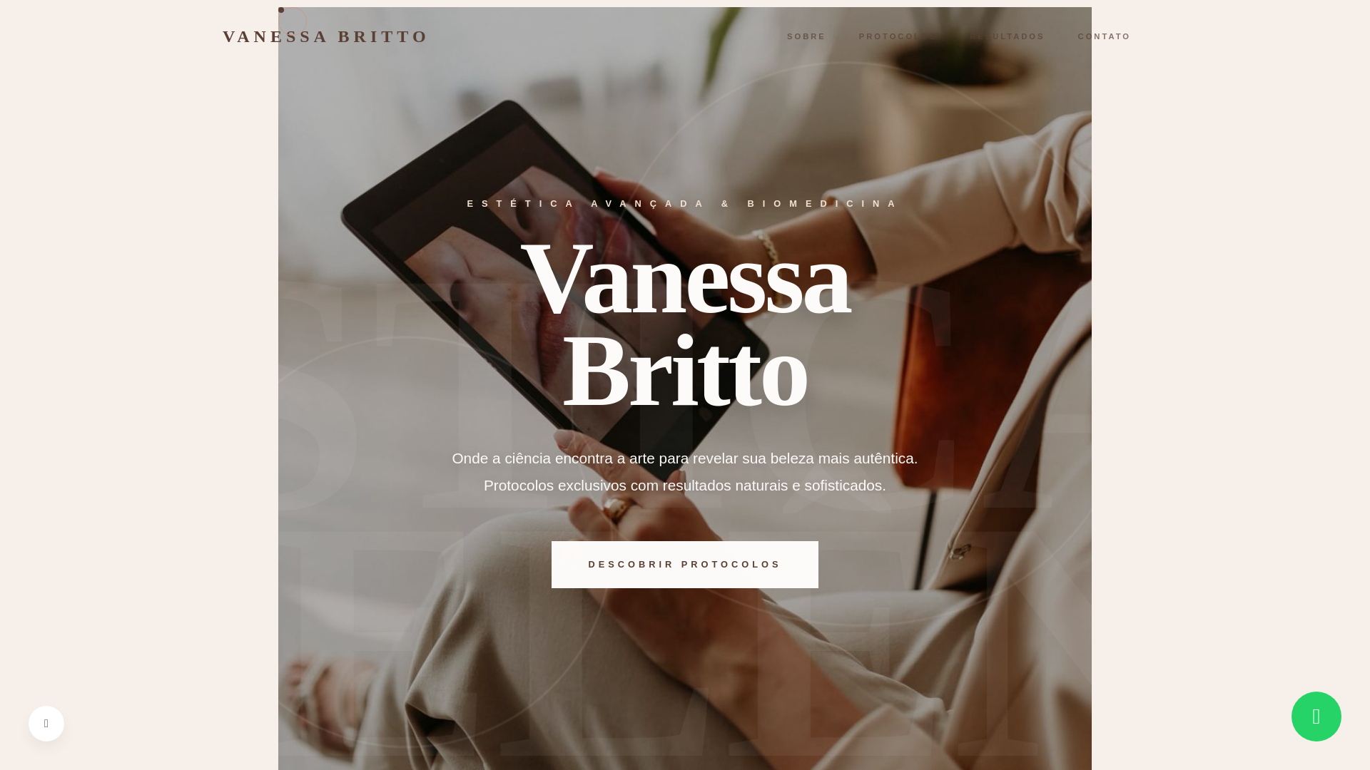 website screenshot of https://vanessabrittoestetica.com.br
