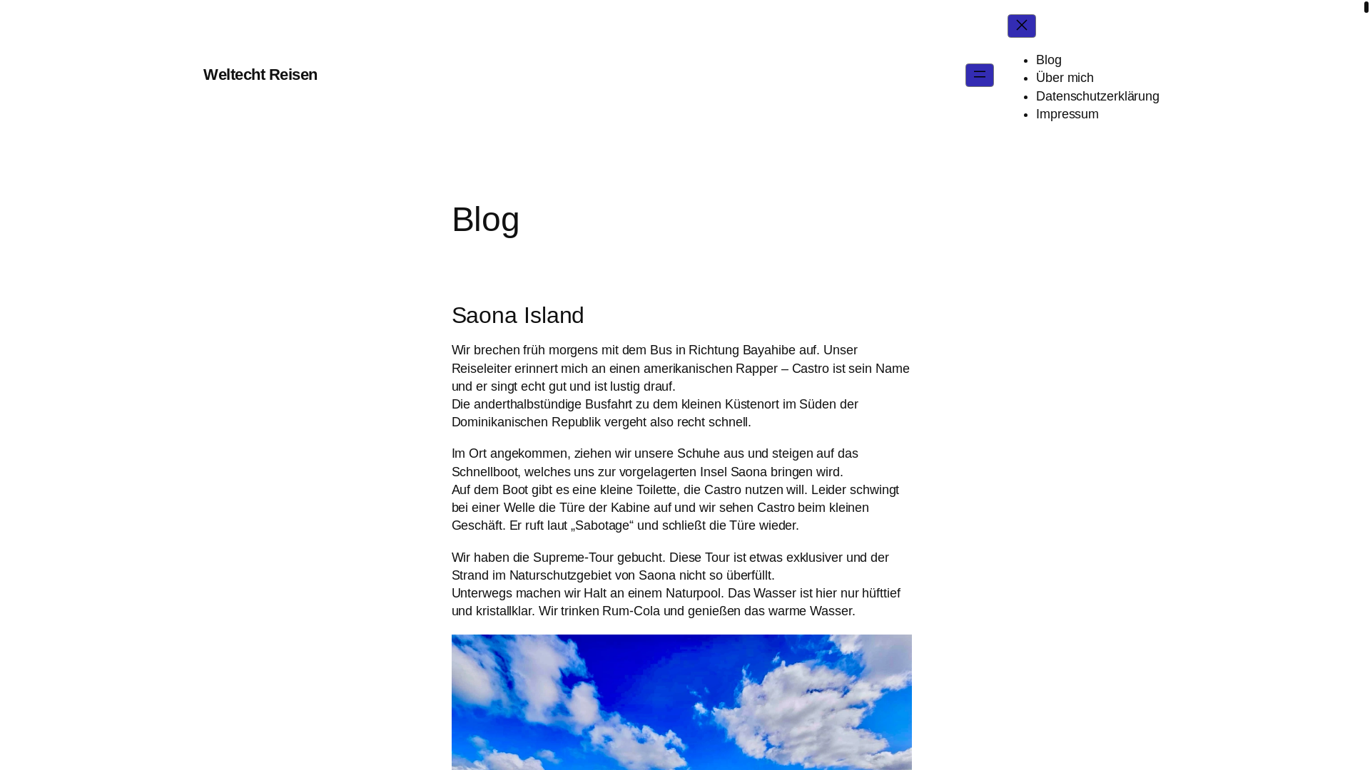 website screenshot of https://weltechtreisen.de/