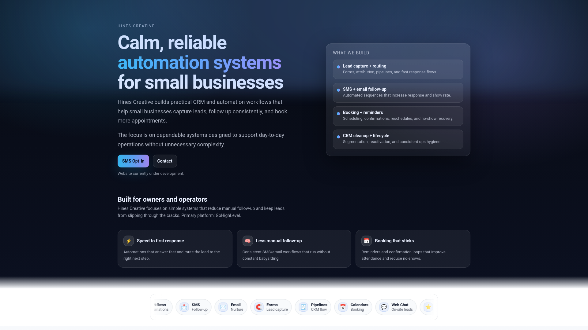 website screenshot of https://hinescreative-site.pages.dev/