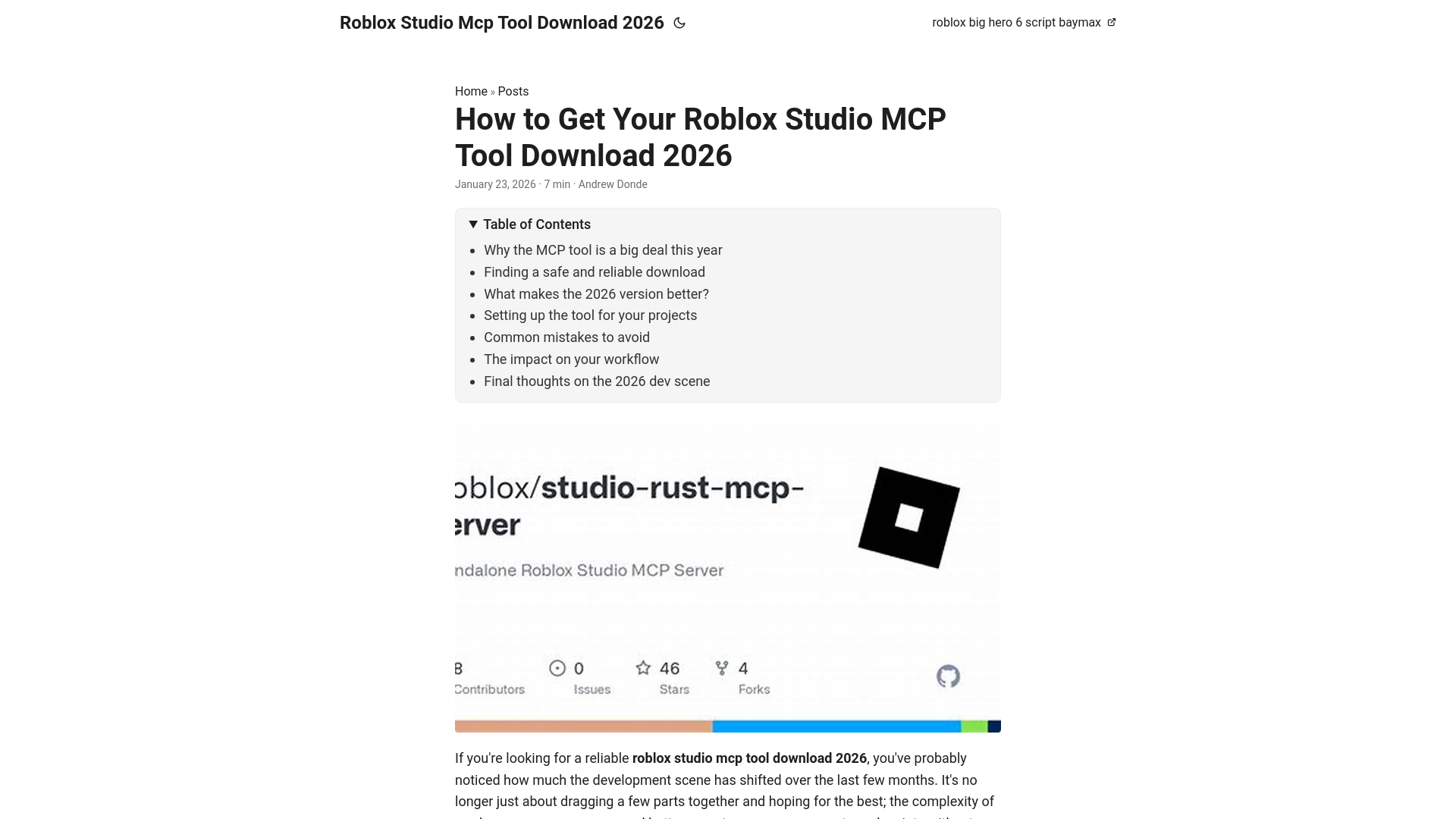 website screenshot of https://roblox-studio-mcp-tool-download-2026.pages.dev/