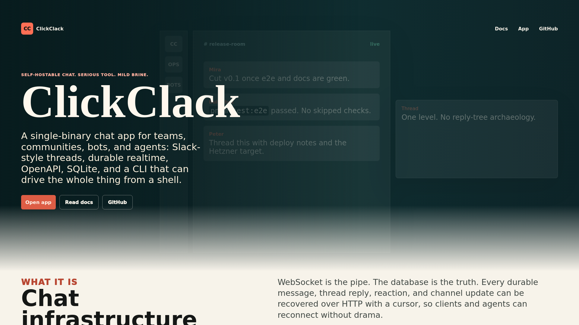 website screenshot of https://clickclackclaw.xyz/