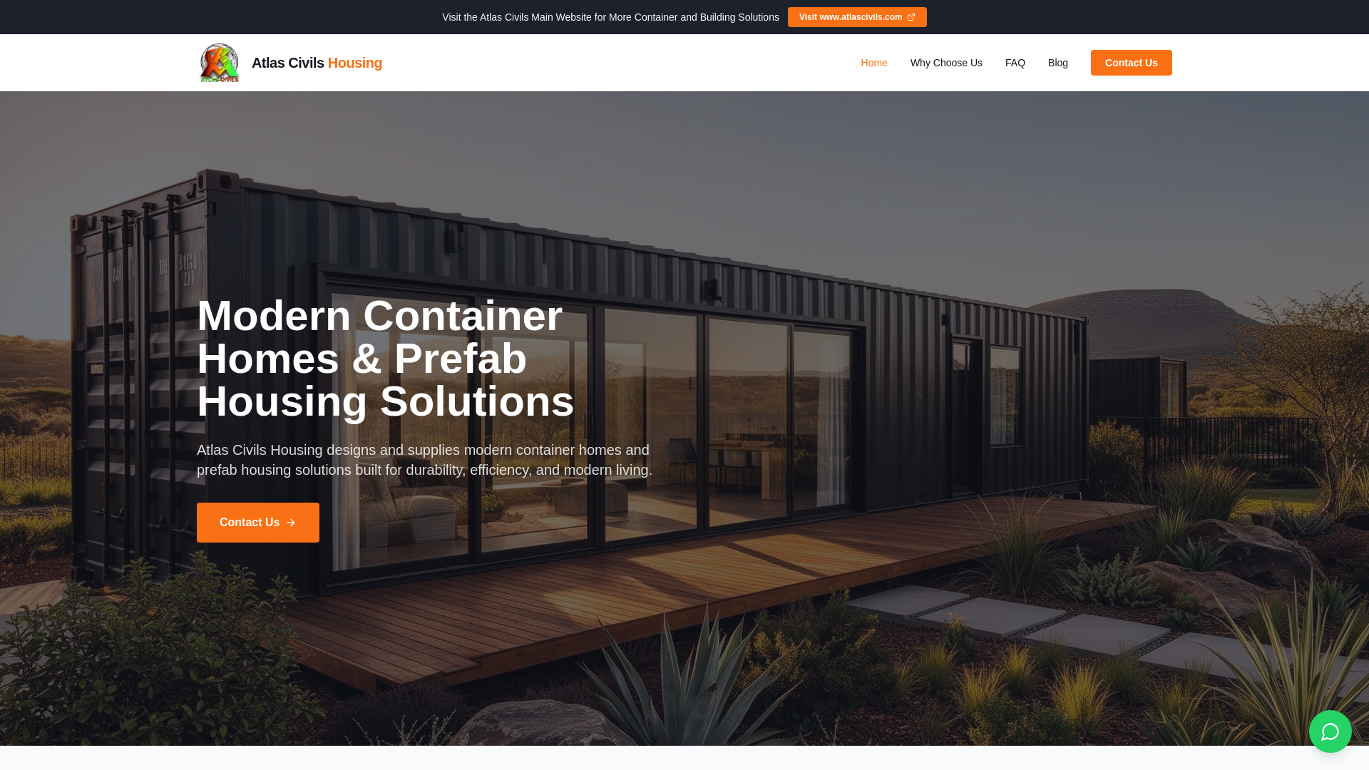 website screenshot of https://atlascivilshousing.co.za/