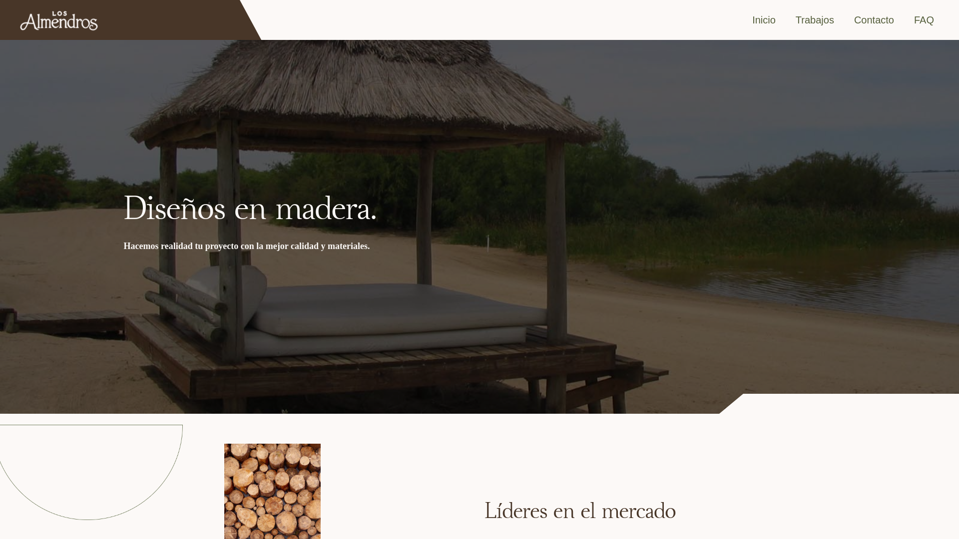 website screenshot of https://quinchoslosalmendros.com/