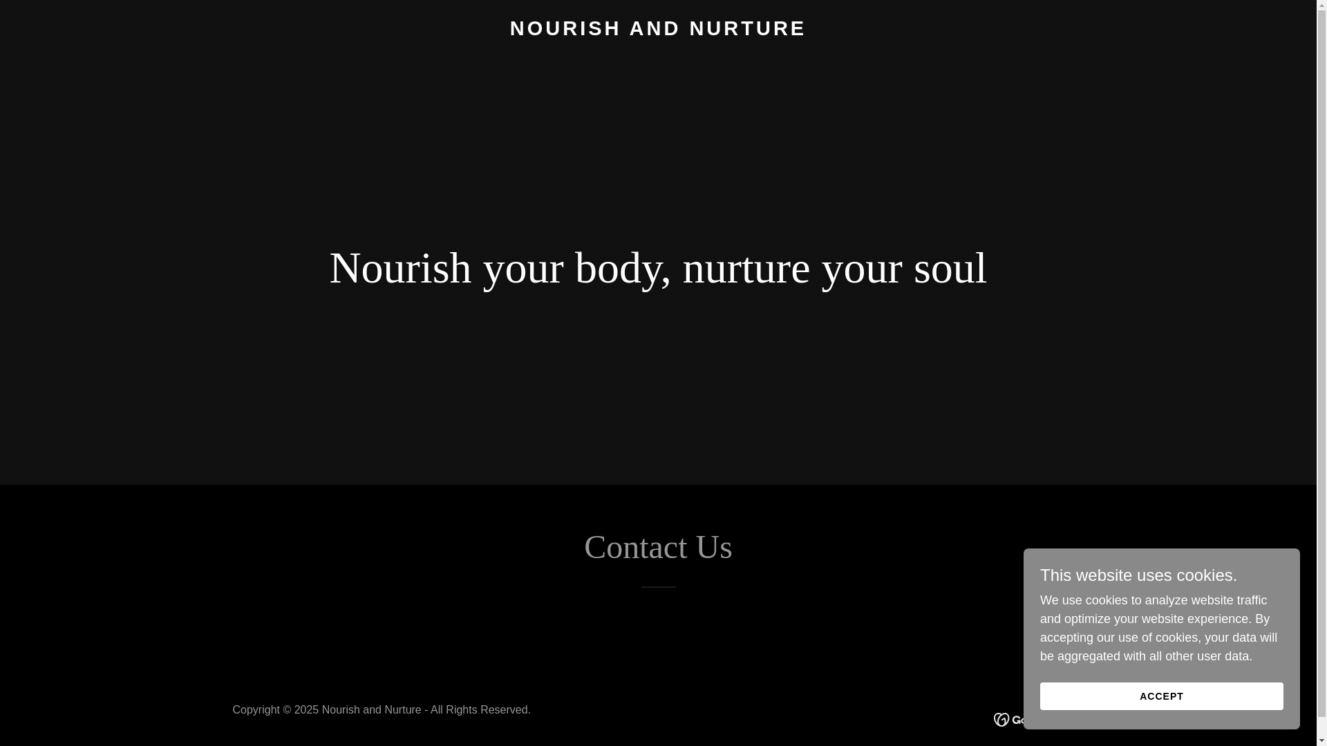 website screenshot of https://nourishandnurture.website/