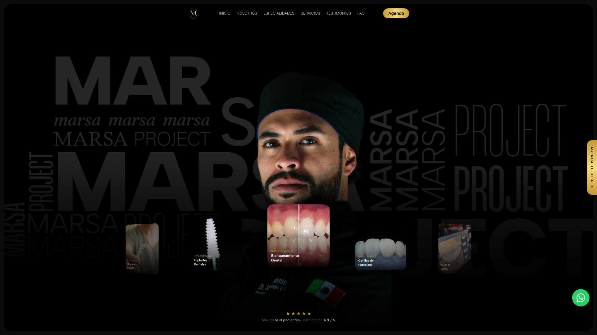 website screenshot of https://marsaproject.com/